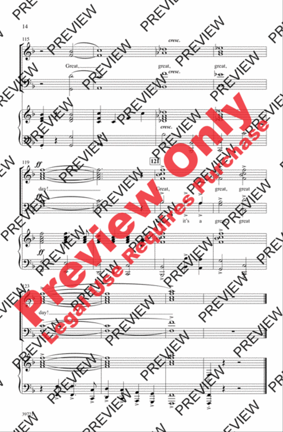 Great Day! 4-Part scores gallery preview page 14