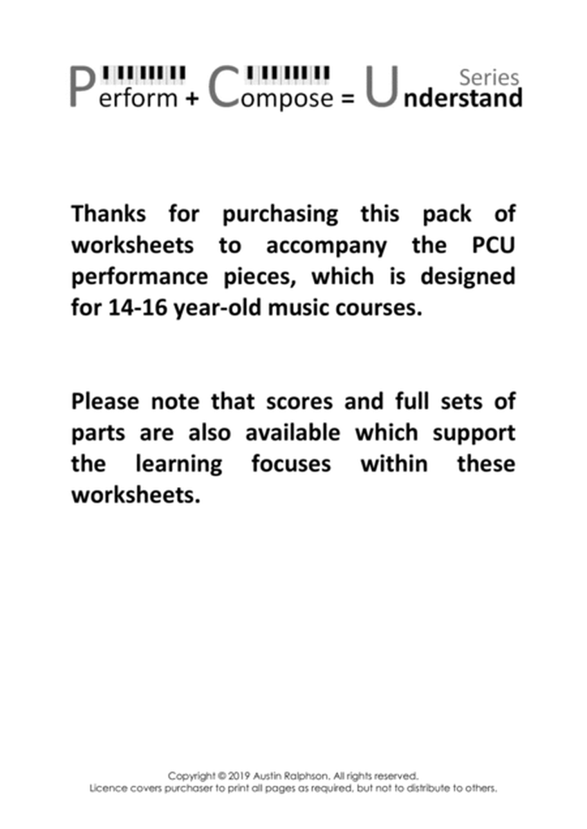 Classroom Activity Worksheet Booklets educational pack: MELODY - Perform Compose Understand PCU