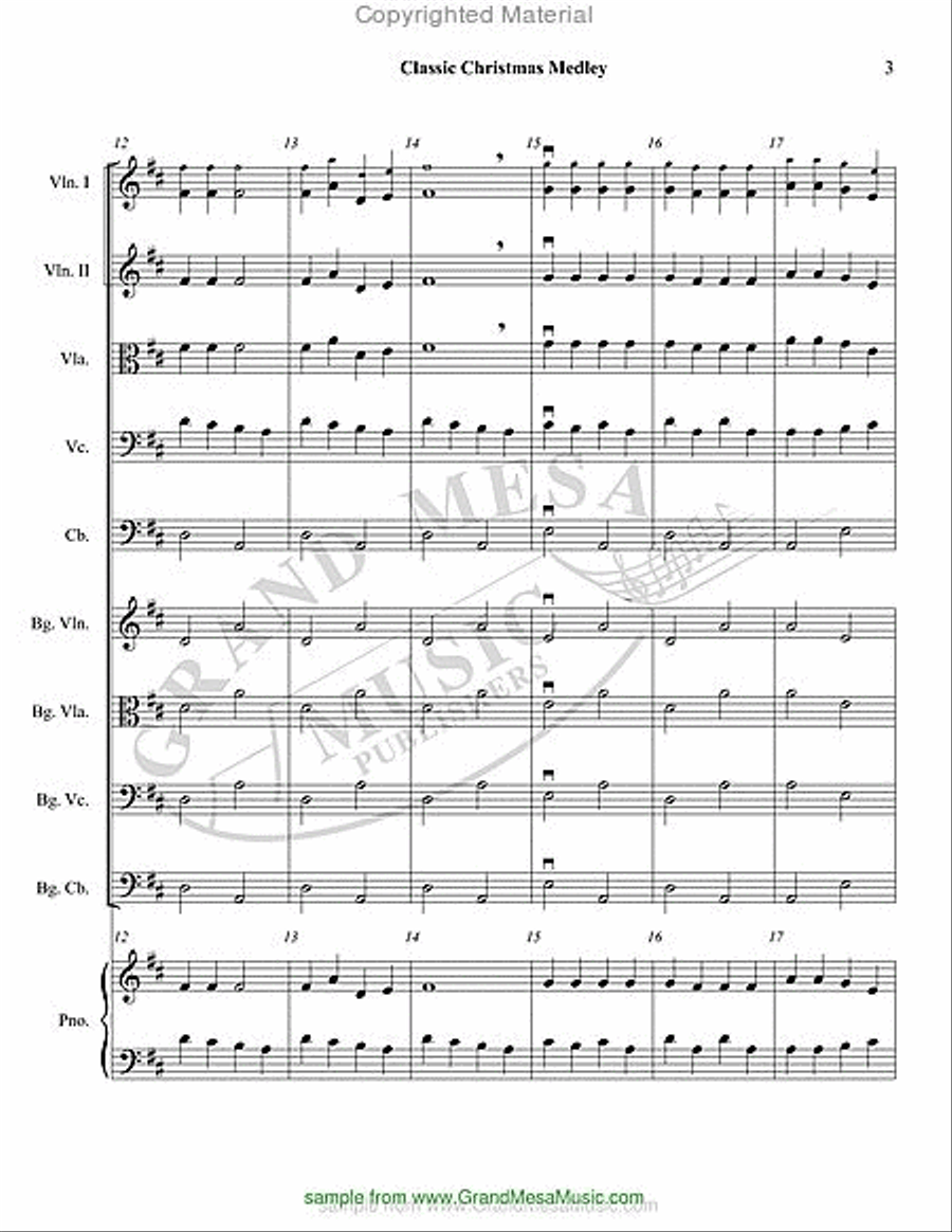 Classic Christmas Medley String Orchestra scores gallery preview page 4