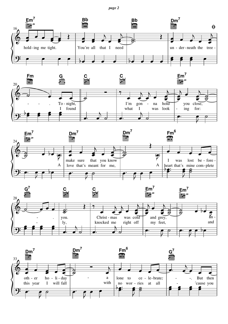 Underneath The Tree Easy Piano scores gallery preview page 2