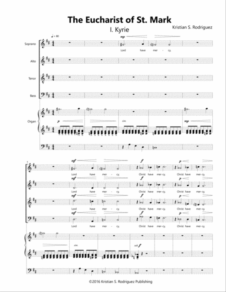 Eucharist of St. Mark Eucharist of St. Mark 4-Part scores gallery preview page 1