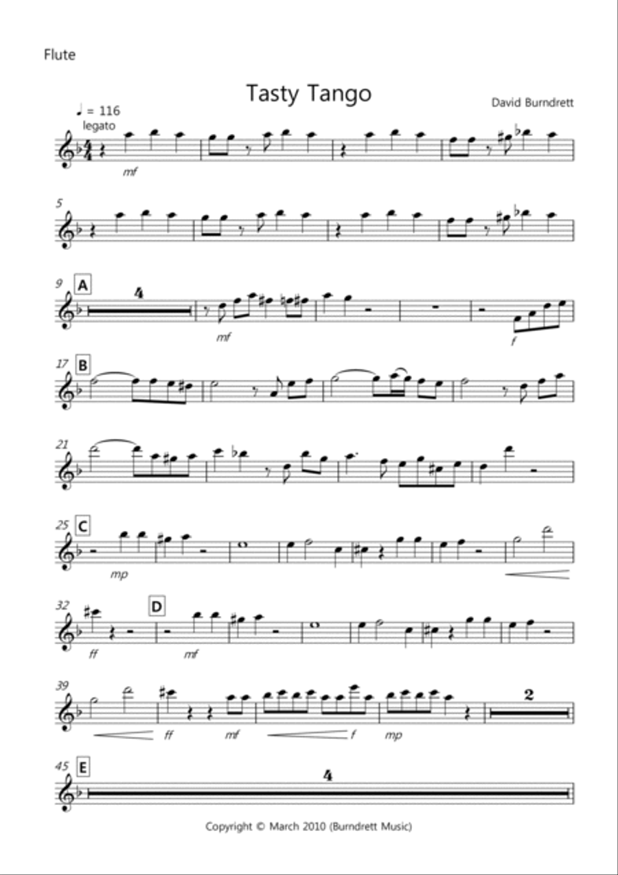 Tasty Tango for Wind Quartet Woodwind Quartet scores gallery preview page 5