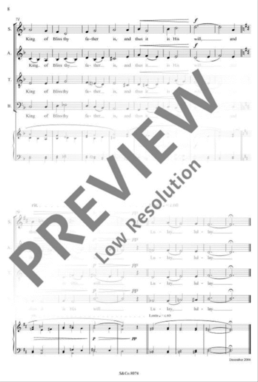 Lullay, My Child, And Weep No More Mixed Choir scores gallery preview page 11