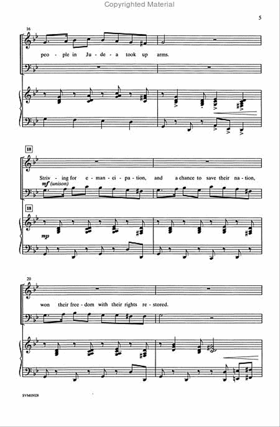 Freedom and Light (A Song for Hanukkah) 4-Part scores gallery preview page 4