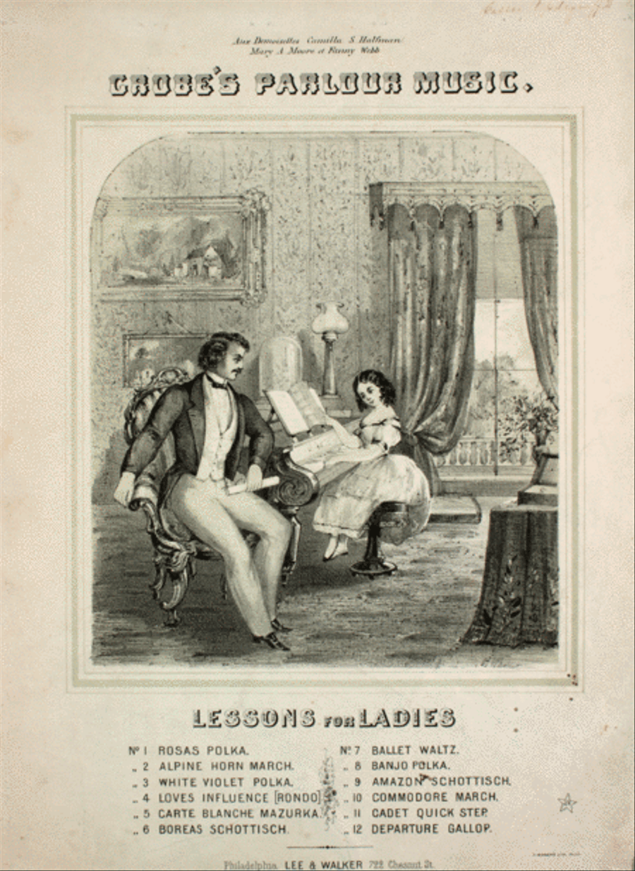 Grobe's Parlour Music. Lessons for Ladies Piano Solo scores gallery preview page 1