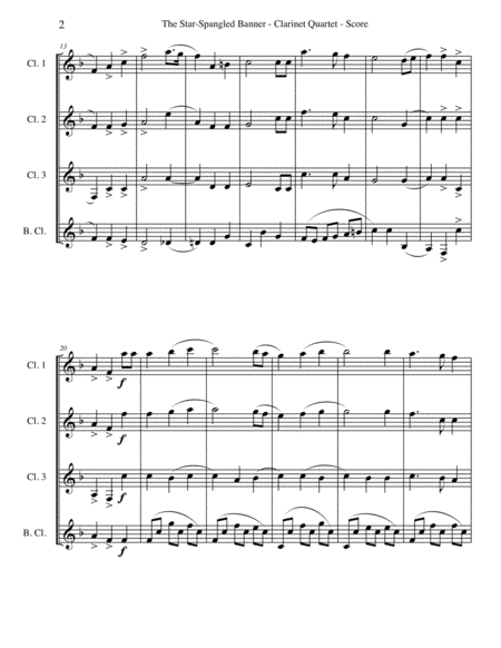 The Star-Spangled Banner for Clarinet Quartet image number null