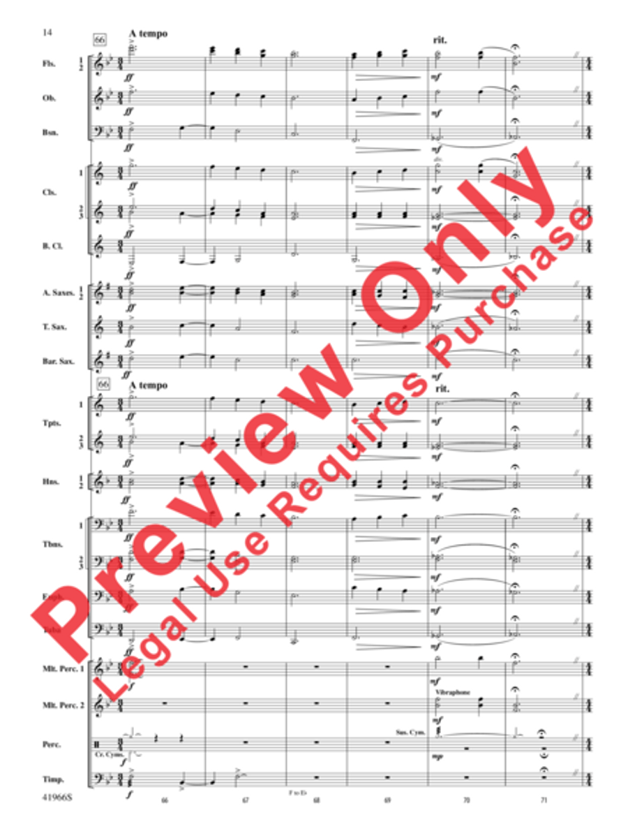 Holy Night, Silent Night Concert Band scores gallery preview page 14