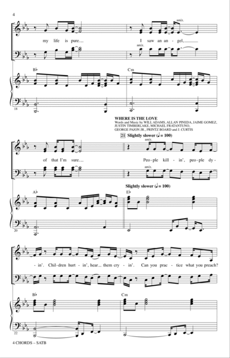 4 Chords (A Choral Medley) 4-Part scores gallery preview page 3