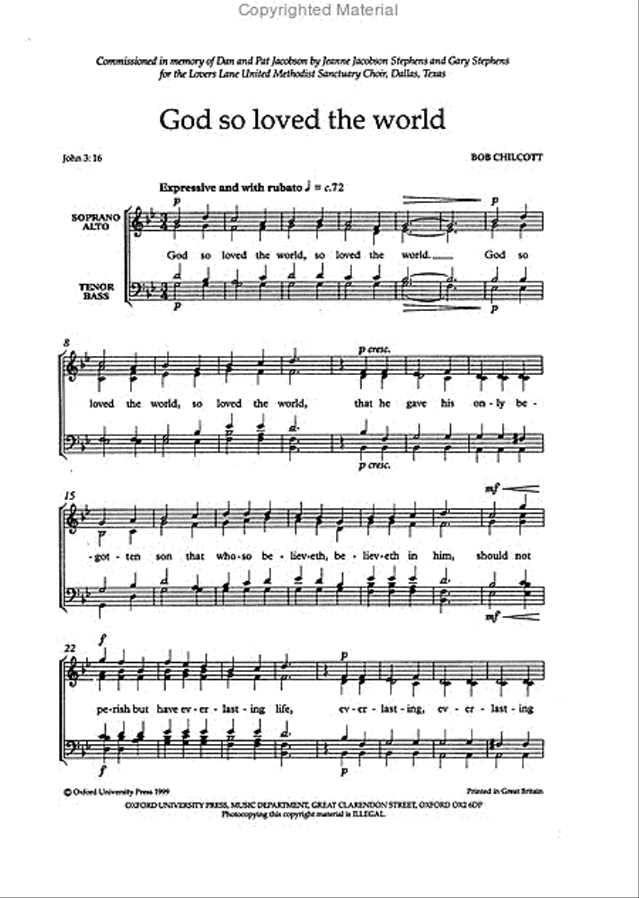 God so loved the world 4-Part scores gallery preview page 2