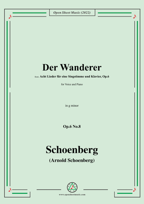 Book cover for Schoenberg-Der Wanderer,in g minor,Op.6 No.8