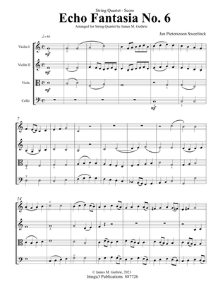 Sweelinck: Echo Fantasia No. 6 for String Quartet - Score Only