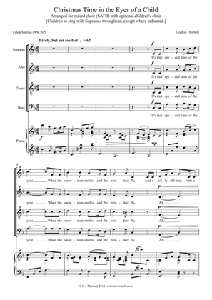 Christmas Time in the Eyes of a Child - Version for Mixed Choir (SATB) with optional Children's Choi