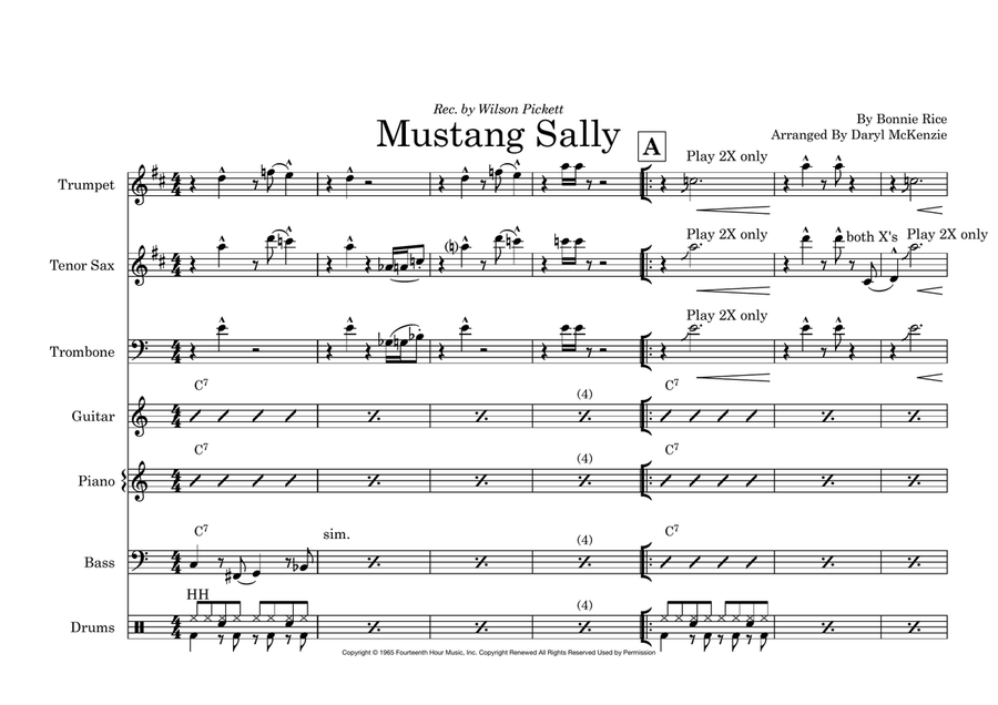 Mustang Sally Small Ensemble scores gallery preview page 1