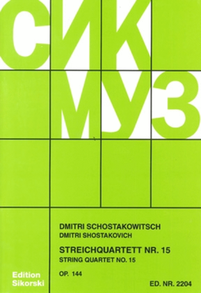 Book cover for String Quartet No. 15, Op. 144 (1974)
