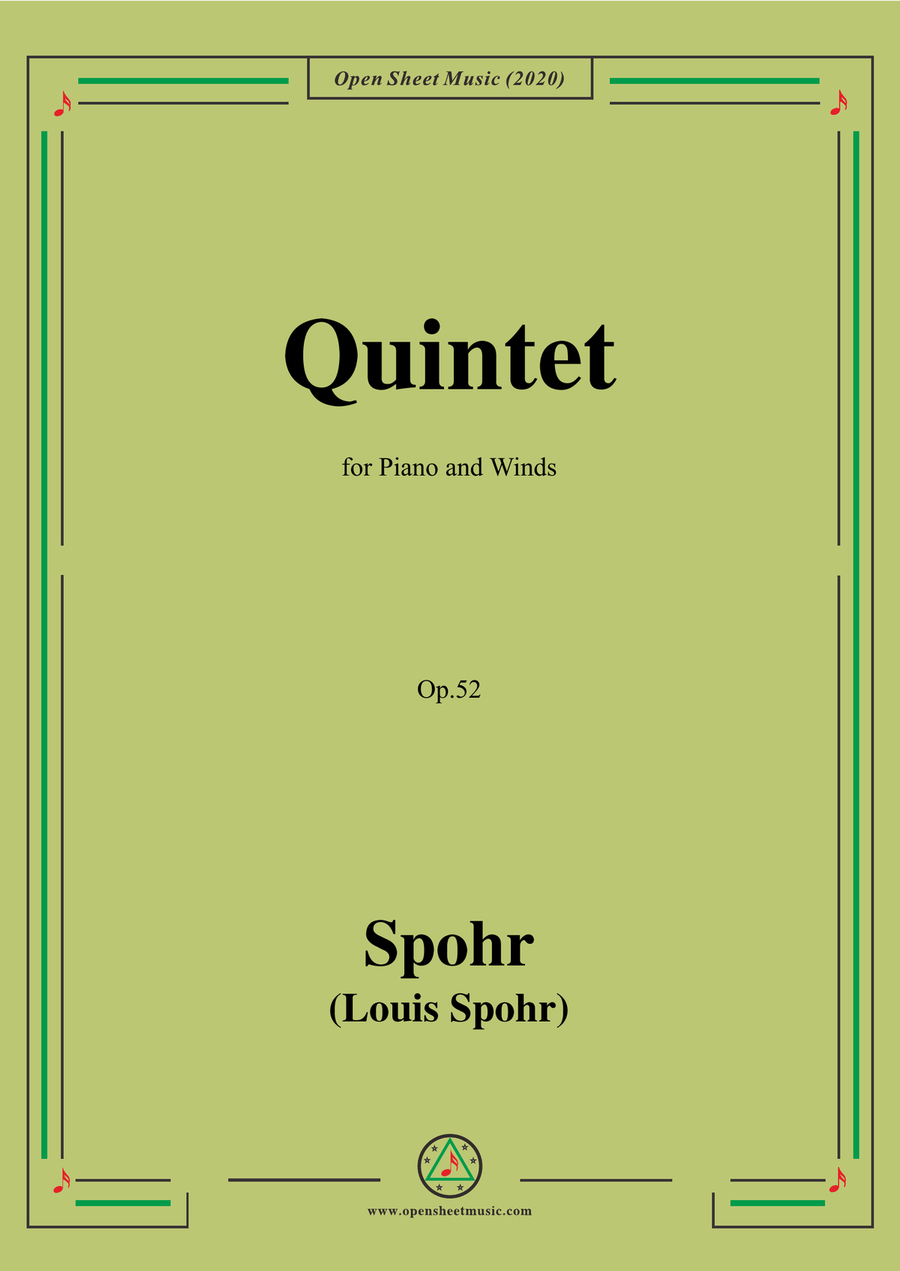 Spohr-Quintet,Op.52,for Piano and Winds Piano Solo scores gallery preview page 1