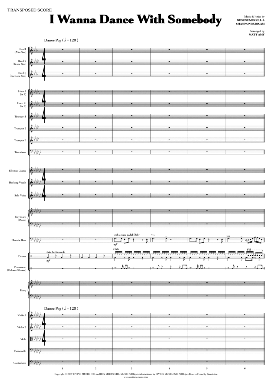 I Wanna Dance With Somebody Full Orchestra scores gallery preview page 1
