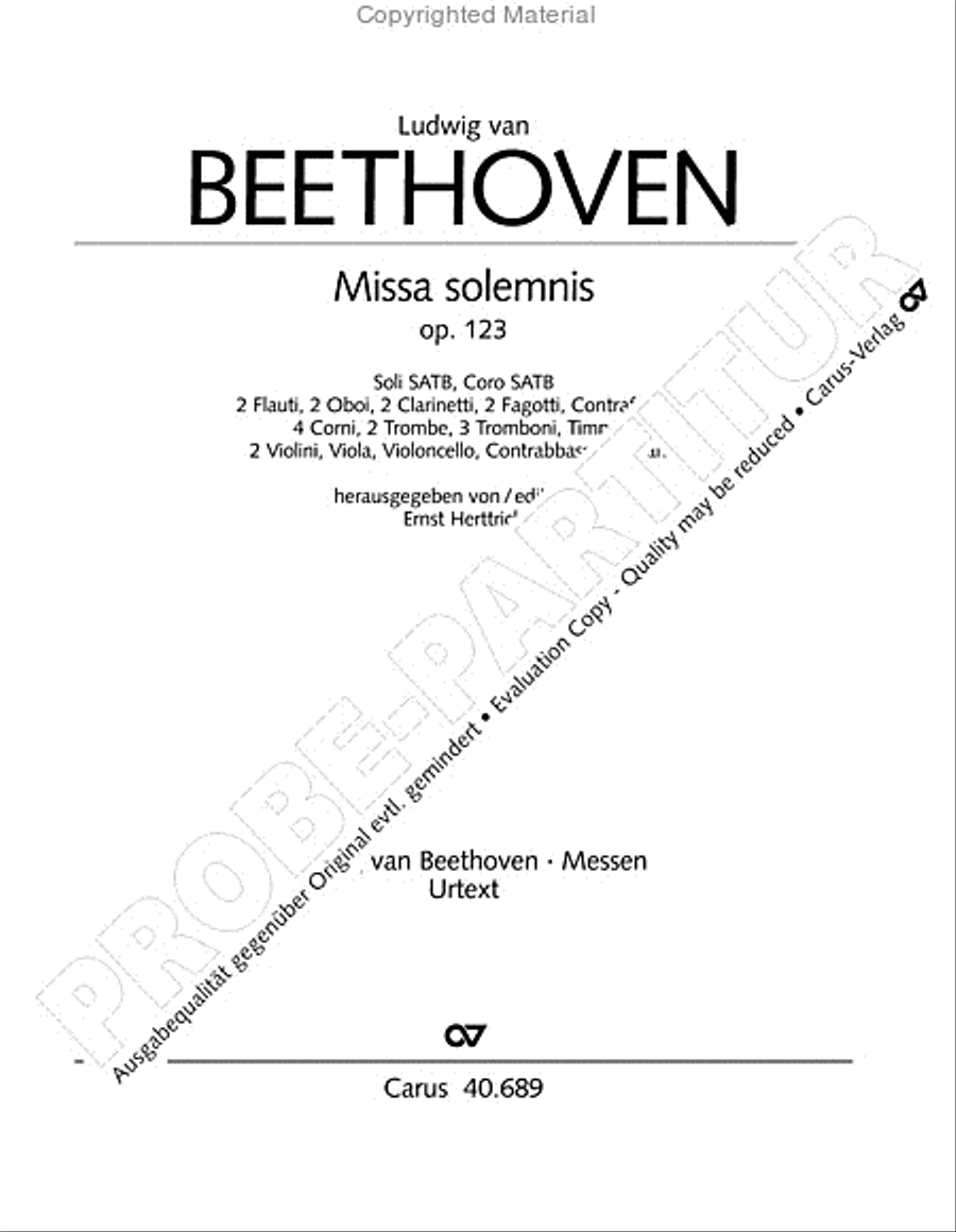 Missa solemnis Missa solemnis 4-Part scores gallery preview page 3