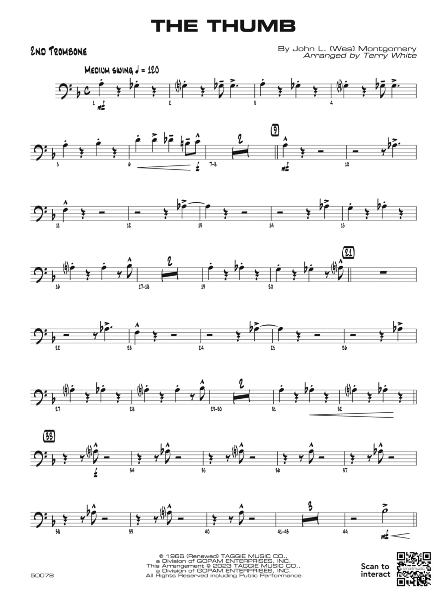 The Thumb: 2nd Trombone Jazz Ensemble scores gallery preview page 1