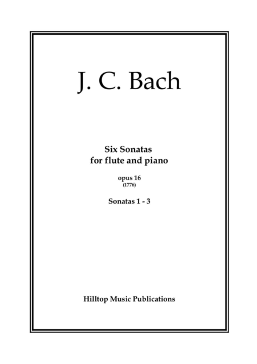 J. C. Bach Six Sonatas for flute and piano No. 1 - 3 Flute Solo scores gallery preview page 1