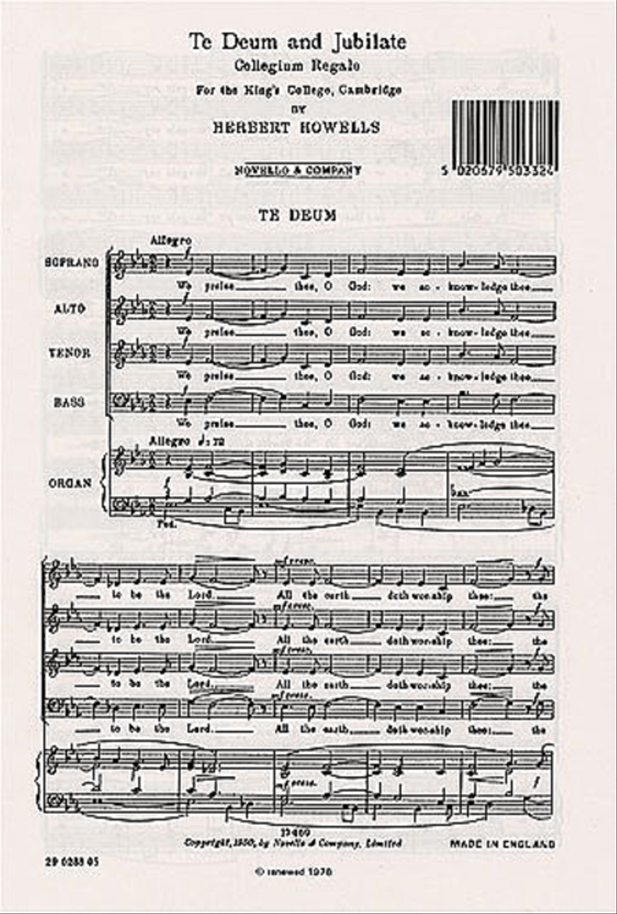 Te Deum and Jubilate (Collegium Regale) 4-Part scores gallery preview page 1