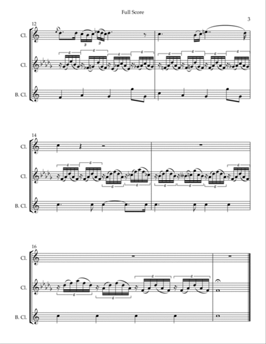 Ave Maria (Franz Schubert) for Clarinet Trio Clarinet Trio scores gallery preview page 3