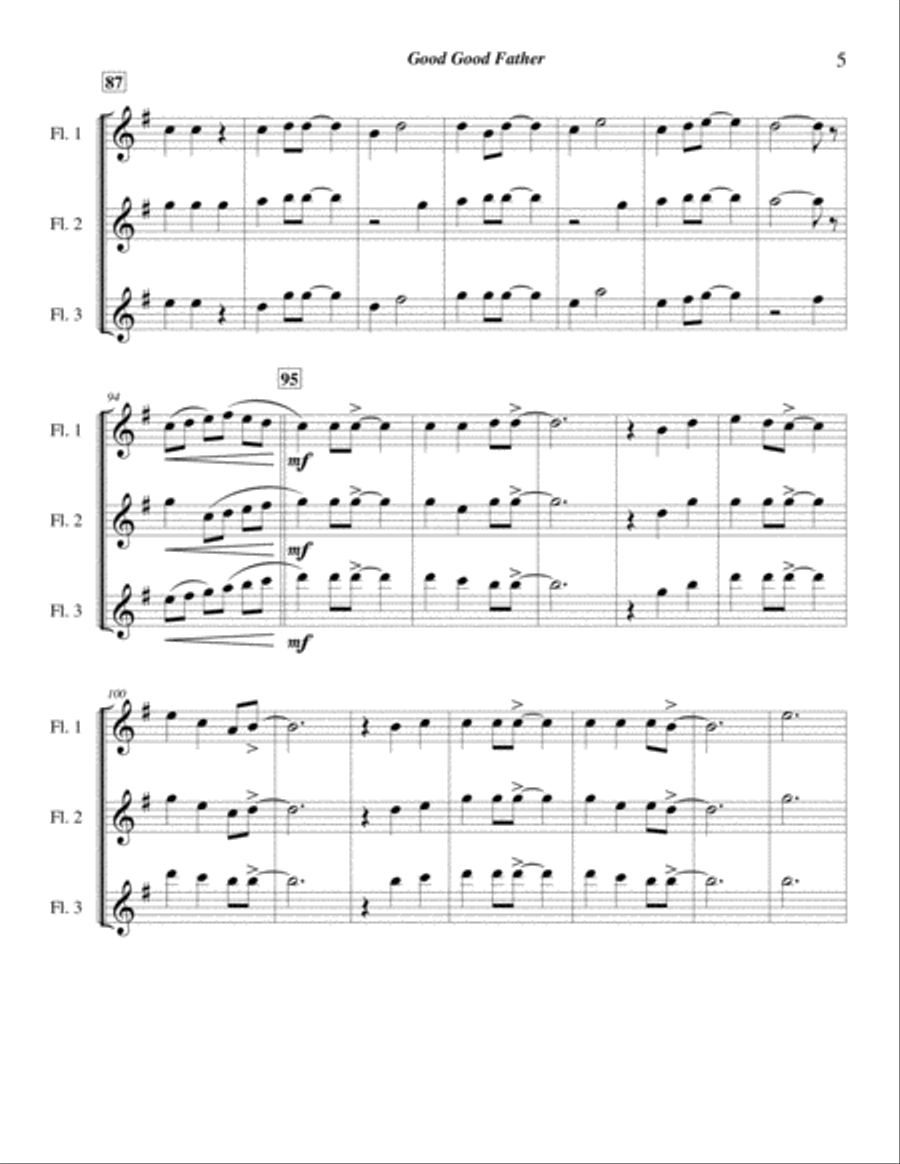 Good Good Father Flute Solo scores gallery preview page 6