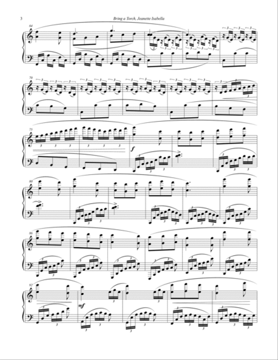 Bring a Torch, Jeanette, Isabella Piano Solo scores gallery preview page 4