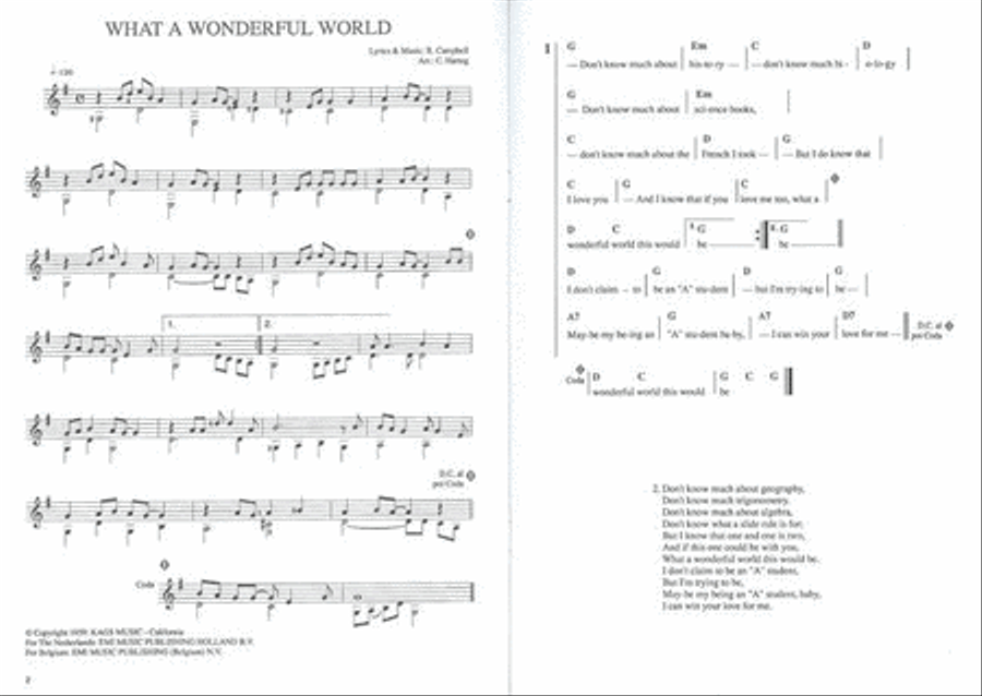 Popsongs For Classical Guitar 1 Acoustic Guitar scores gallery preview page 2