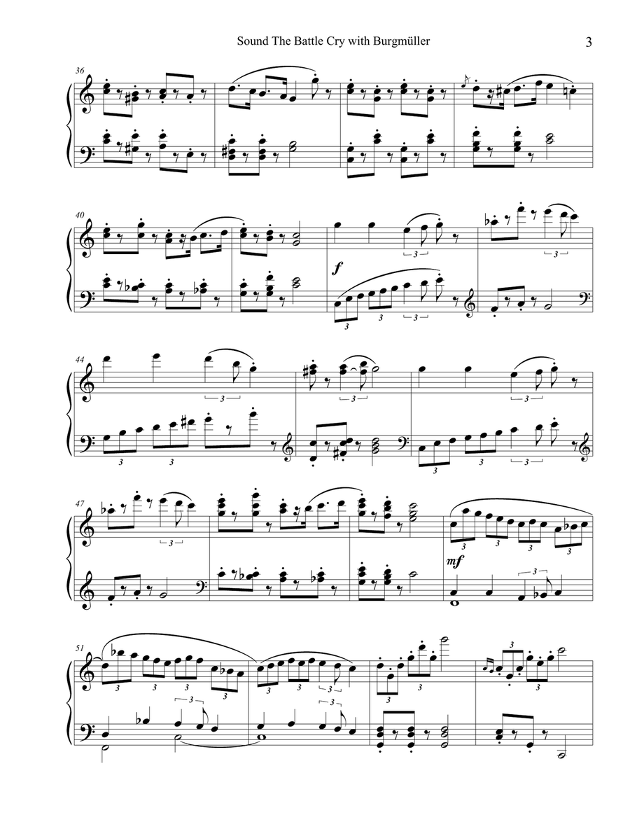 Sound The Battle Cry! in the style of La Chevaleresque (The Knight Errant) Piano Solo scores gallery preview page 3