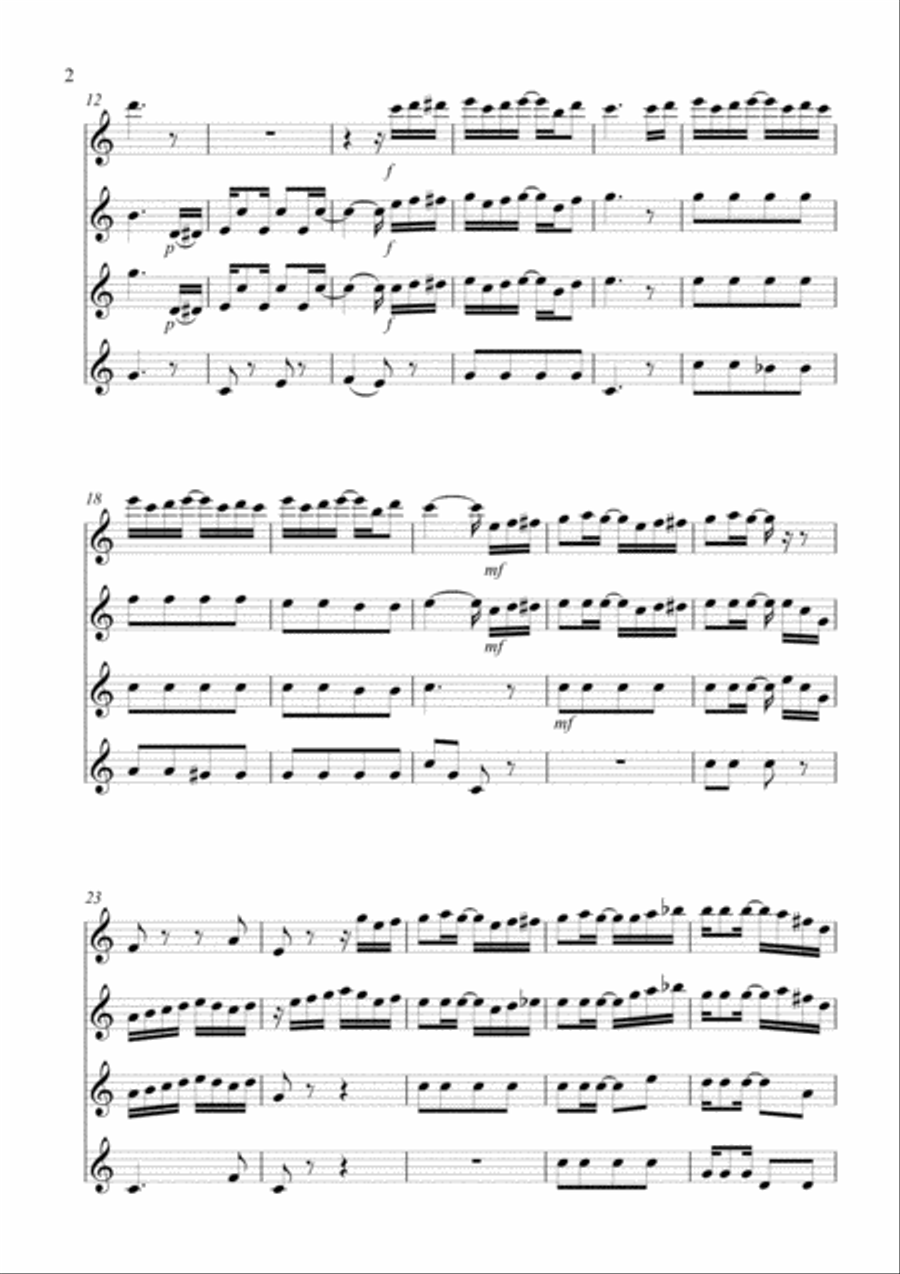 THE ENTERTAINER (longer version) - SCOTT JOPLINN Woodwind Quartet scores gallery preview page 3