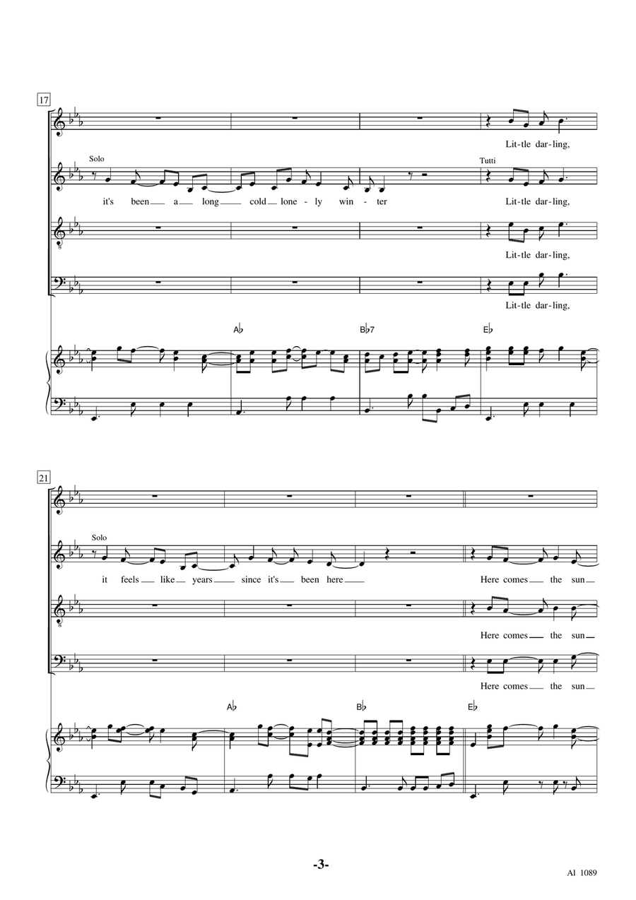 Here Comes The Sun 4-Part scores gallery preview page 3