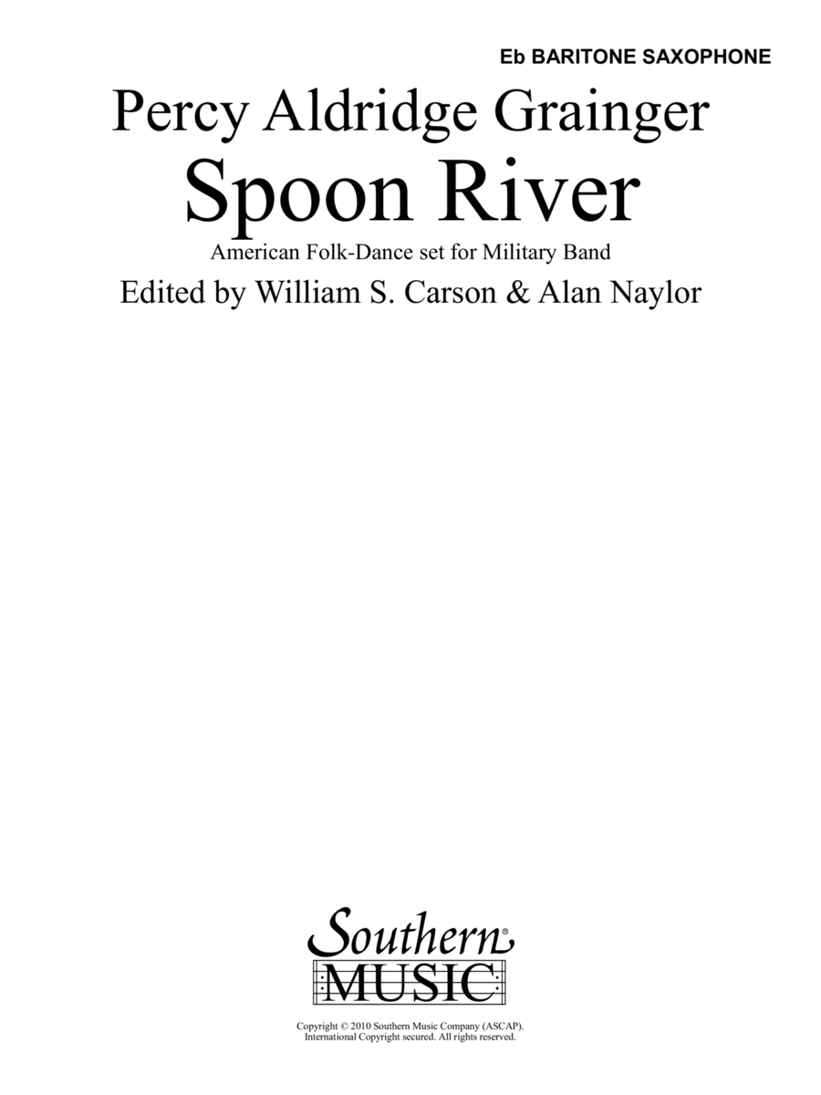 Spoon River - Bari Sax Spoon River - Bari Sax Concert Band scores gallery preview page 1