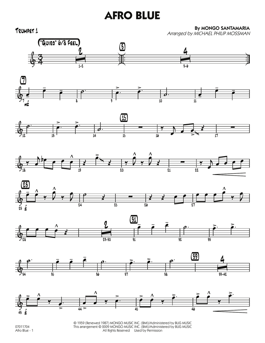 Afro Blue - Trumpet 1 Jazz Ensemble scores gallery preview page 1