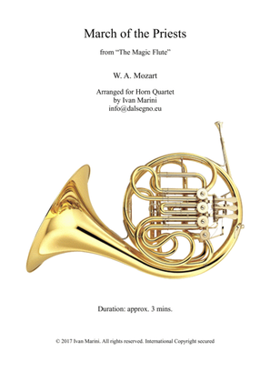 MARCH OF THE PRIESTS (from The Magic Flute by W. A. Mozart) - for Horn Quartet