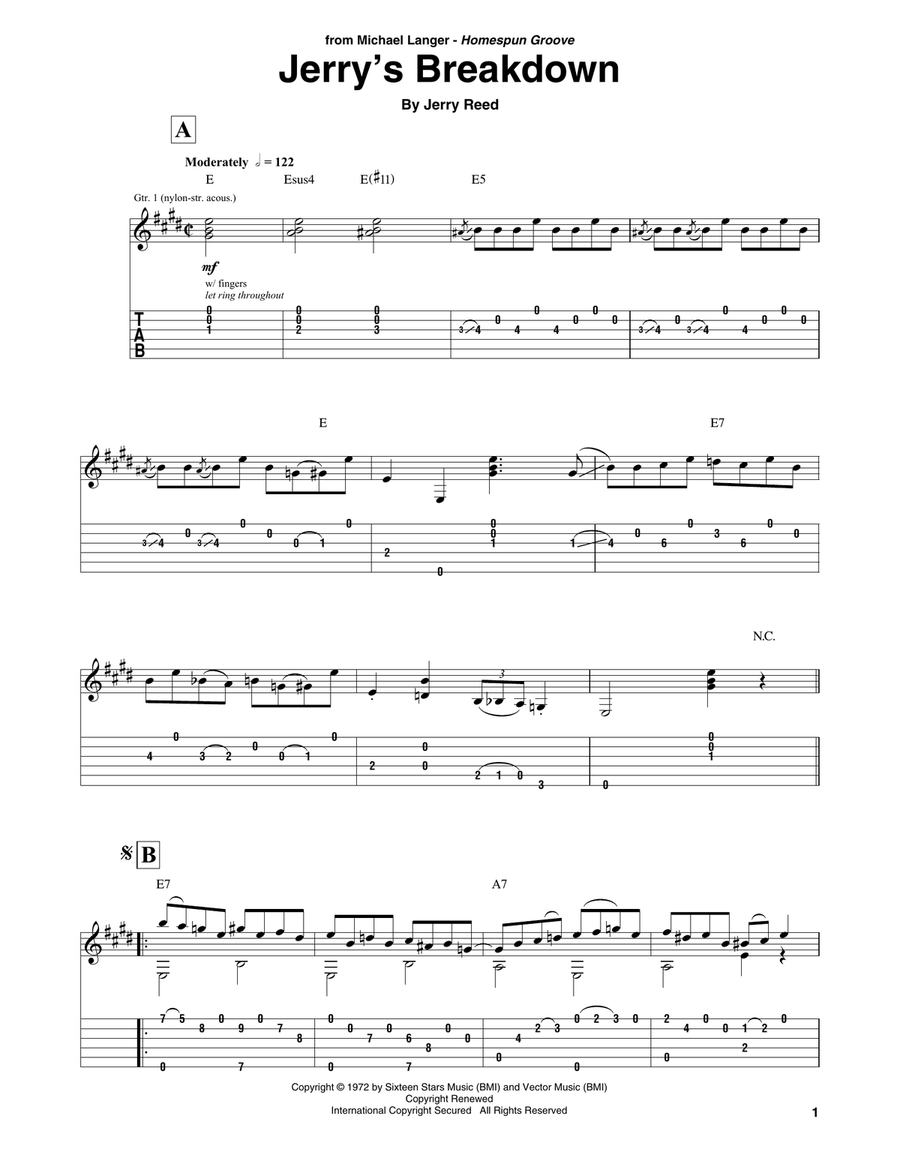Jerry's Breakdown Electric Guitar scores gallery preview page 1