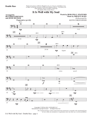 It Is Well with My Soul (arr. Heather Sorenson and Jesse Becker) - Double Bass