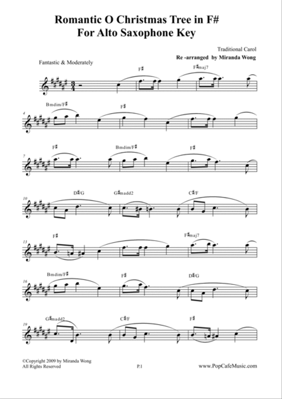 O Christmas Tree - Alto + Tenor Saxophone + Concert Key Tenor Saxophone scores gallery preview page 2