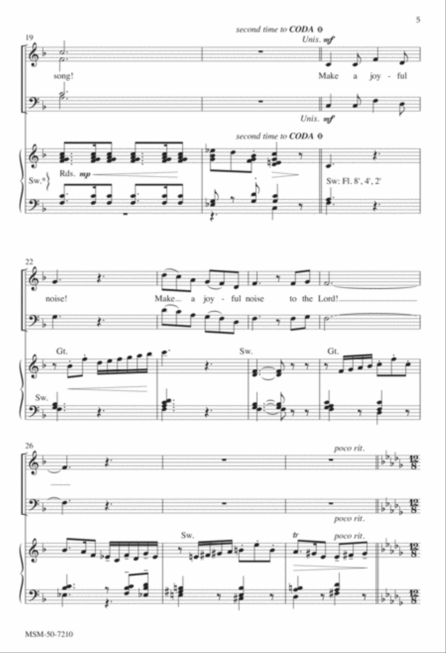 Make a Joyful Noise to the Lord 4-Part scores gallery preview page 4