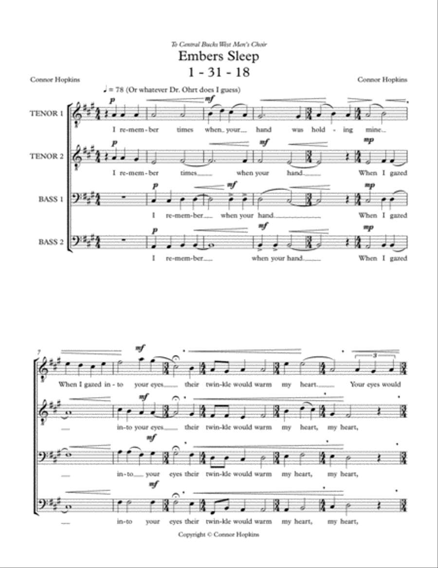 TTBB - Embers Sleep TTBB scores gallery preview page 1