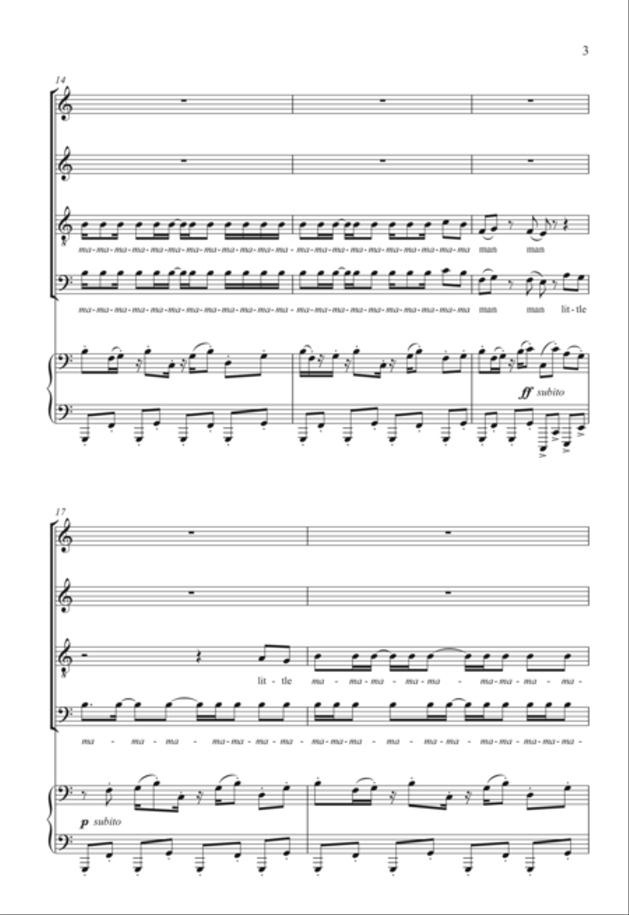 Little Man In A Hurry (From 'The City And The Sea') 4-Part scores gallery preview page 3