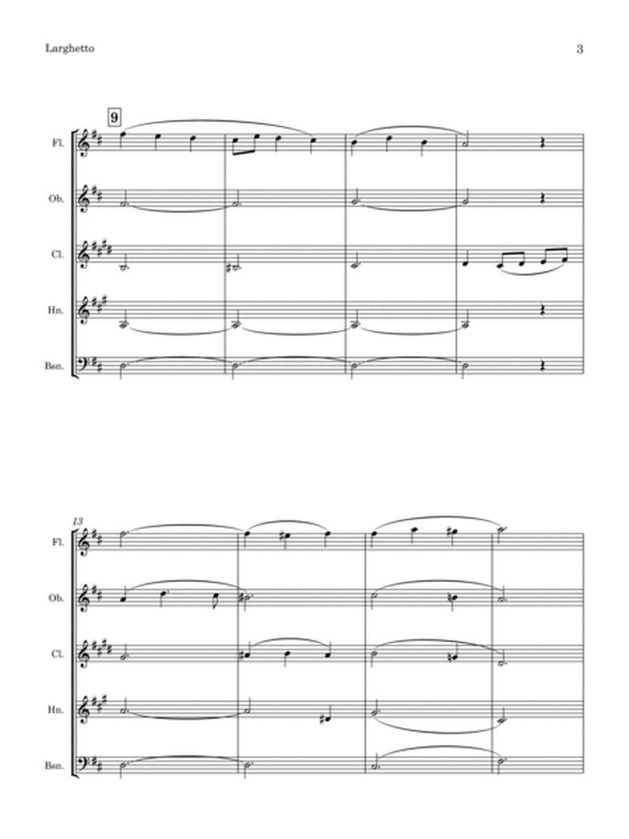 Larghetto (by Francis Cunningham Woods, arr. for Wind Quintet) image number null