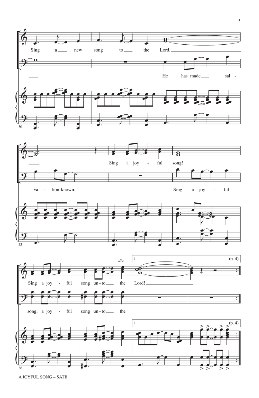 A Joyful Song 4-Part scores gallery preview page 4