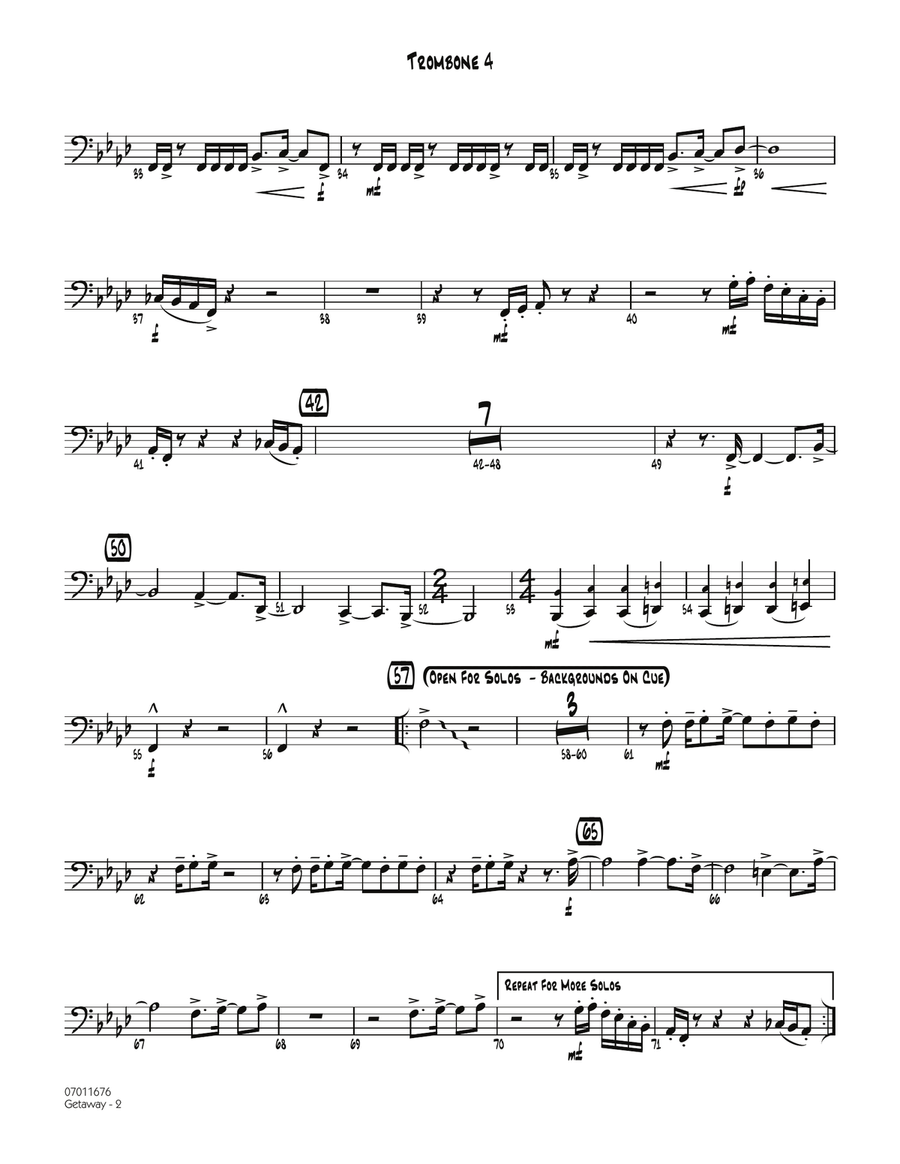 Getaway - Trombone 4 Trombone scores gallery preview page 2