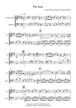 Pie Jesu (from Requiem) for Clarinet and Bassoon Duet