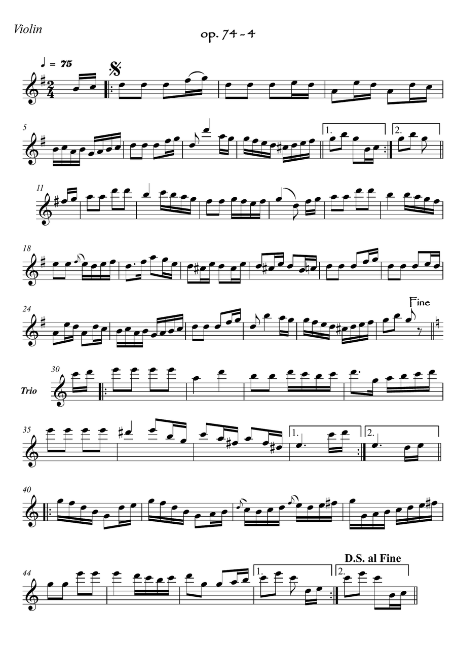 Easy Violin Guitar duets by Giuliani 74-4 String Duet scores gallery preview page 3