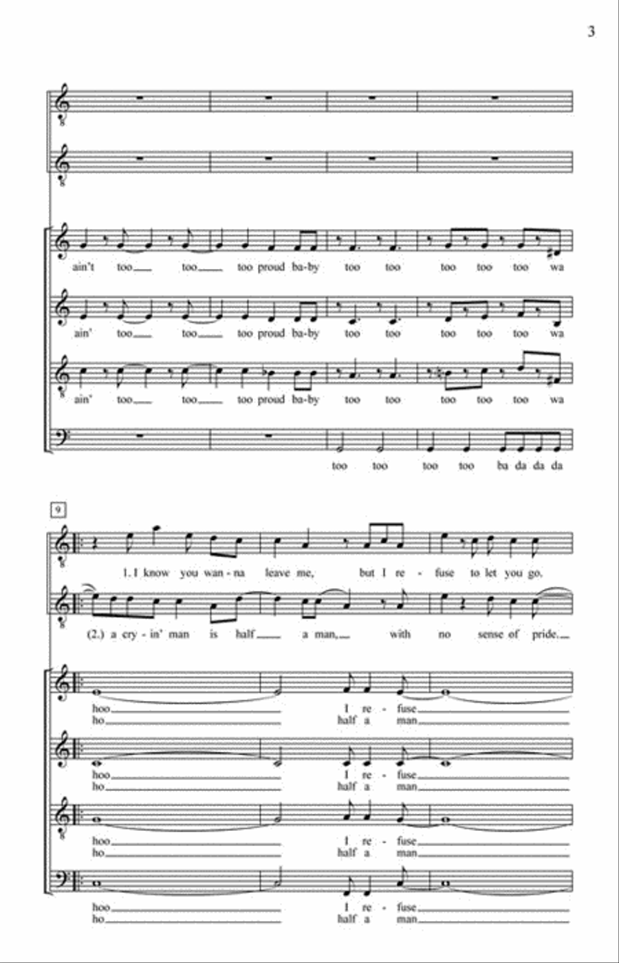 Ain't Too Proud to Beg 4-Part scores gallery preview page 3