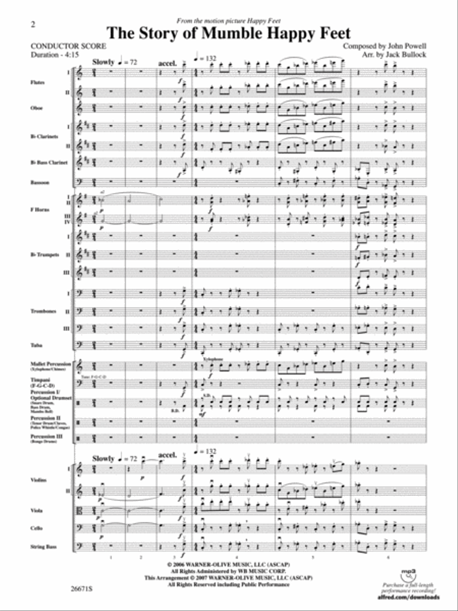The Story of Mumble Happy Feet Full Orchestra scores gallery preview page 2