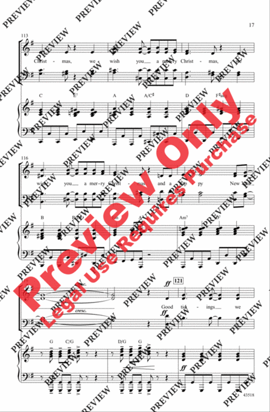 Five Favorite Holiday Songs 4-Part scores gallery preview page 17