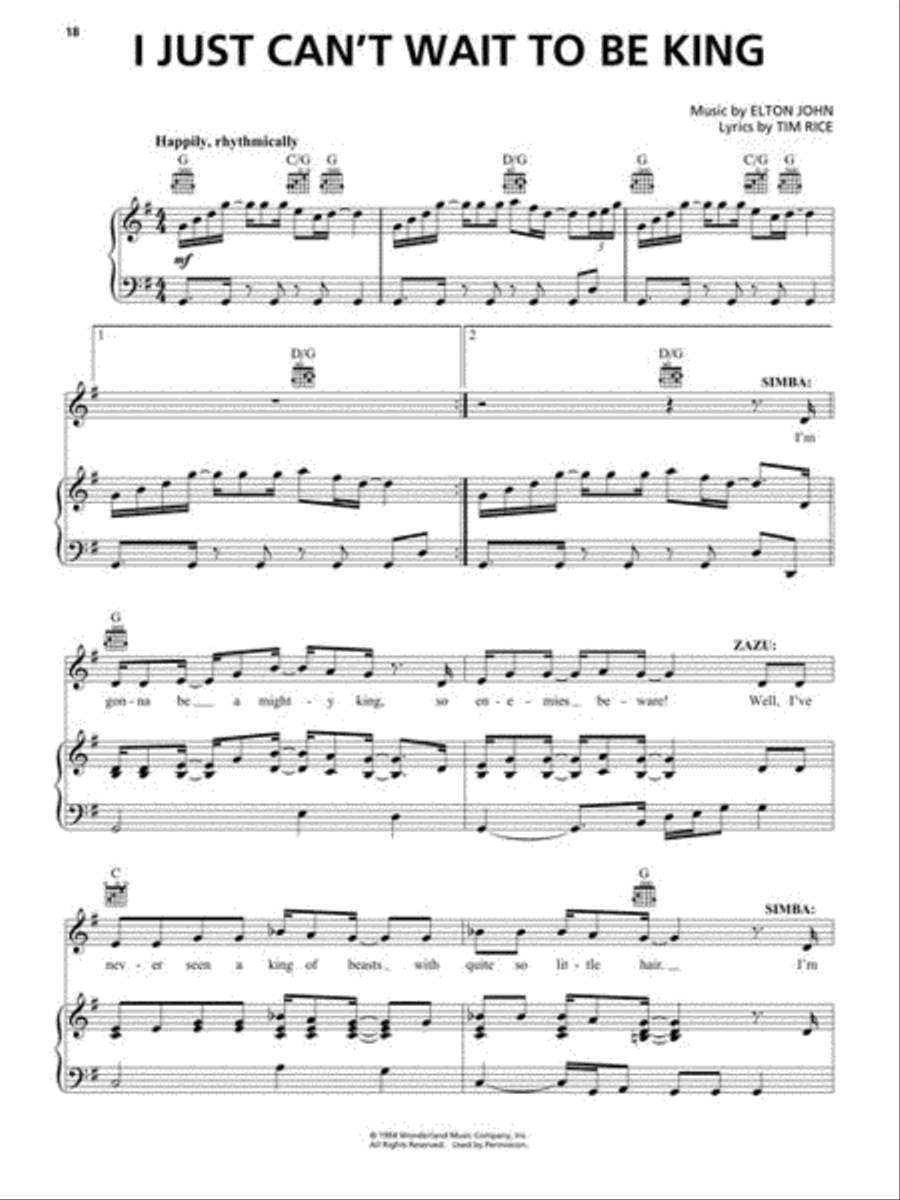 The Lion King Piano, Vocal, Guitar scores gallery preview page 6