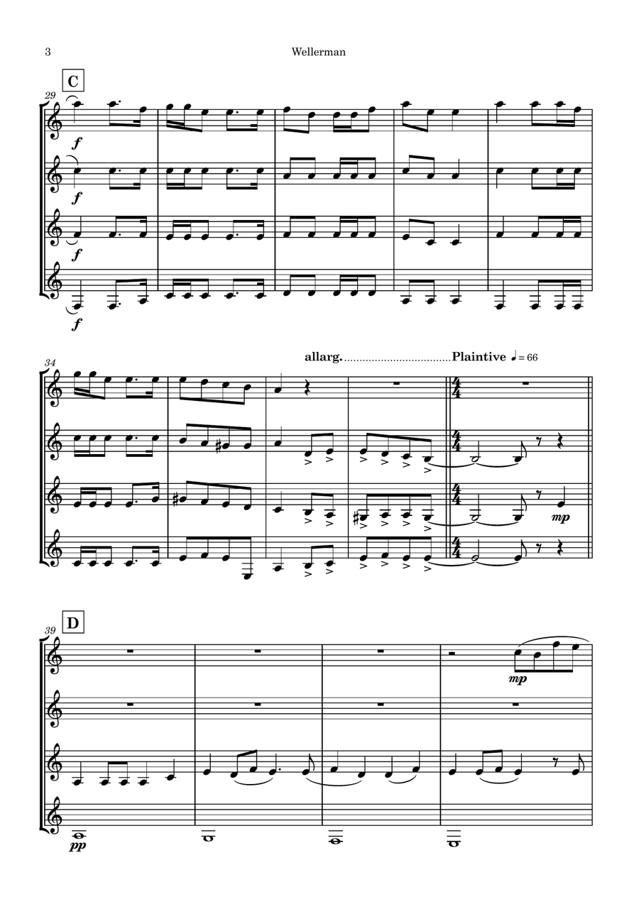 Sea Songs Clarinet Quartet scores gallery preview page 4